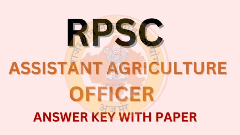 RPSC AAO Answer Key 2025